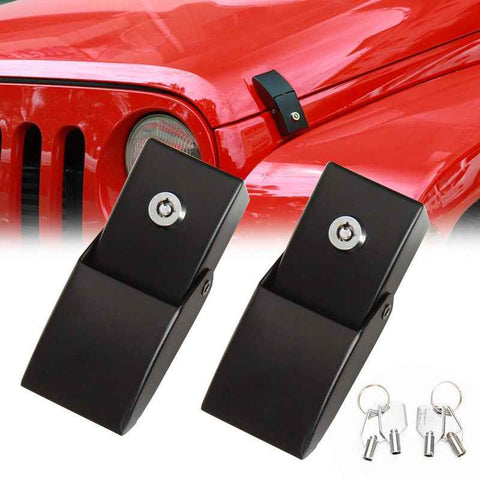 Darrahopens Auto Accessories > Auto Accessories Others > Automotive Decor For  Hood Latches Catch Kit with Lock for Jeep  JK JKU JL JLU Gladiator JT 2007-2023 Present Chrome Exterior Accessories 2pcs