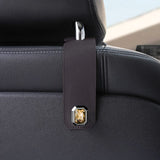 Darrahopens Auto Accessories > Auto Accessories Others > Automotive Decor Grey Car Multi-Functional PU Leather Hook with Crystal Decoration – Hidden Storage Hook for Front and Rear Seats (Set of 2)