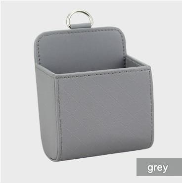 Darrahopens Auto Accessories > Auto Accessories Others > Automotive Decor Grey Leather Car Air Vent Storage Bag - Multi-Purpose Phone Holder & Organiser Pouch for Sunglasses, Keys, Cards - Universal Fit, Easy Install, Compact Design for Dashboard Tidy