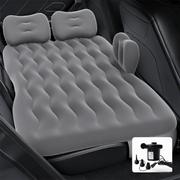 Darrahopens Auto Accessories > Auto Accessories Others > Automotive Decor Grey Multi-Chamber Car Inflatable Air Mattress with Electric Pump & Pillows for Universal Backseat Sleeping and Camping(174 x 68 CM)