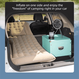 Darrahopens Auto Accessories > Auto Accessories Others > Automotive Decor Grey Multi-Chamber Car Inflatable Air Mattress with Electric Pump, Storage Bag & Pillows for Universal Trunk Sleeping and Camping (174 x 126 CM)
