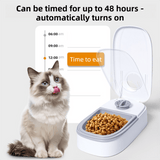 Darrahopens Auto Accessories > Auto Accessories Others > Automotive Decor Grey Silent Automatic Pet Double Meal Dispenser with Rotary Buckle - Longest 48H Scheduled and Long Battery Life, Detachable for Easy Cleaning