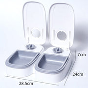 Darrahopens Auto Accessories > Auto Accessories Others > Automotive Decor Grey Silent Automatic Pet Double Meal Dispenser with Rotary Buckle - Longest 48H Scheduled and Long Battery Life, Detachable for Easy Cleaning