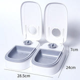 Darrahopens Auto Accessories > Auto Accessories Others > Automotive Decor Grey Silent Automatic Pet Double Meal Dispenser with Rotary Buckle - Longest 48H Scheduled and Long Battery Life, Detachable for Easy Cleaning