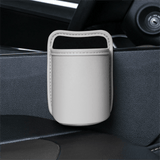Darrahopens Auto Accessories > Auto Accessories Others > Automotive Decor Grey White Waterproof Leather Car Hanging Storage Organizer with Back Clip 14.5 x 10.5CM – Mutifunctional Car Trash Bin Cup Holder Phone Storage Pocket for Seat Back, Door & Center Console
