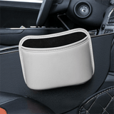 Darrahopens Auto Accessories > Auto Accessories Others > Automotive Decor Grey White Waterproof Leather Car Hanging Storage Organizer with Back Clip 20 x 14.5CM – Mutifunctional Car Trash Bin Cup Holder Phone Storage Pocket for Seat Back, Door & Center Console