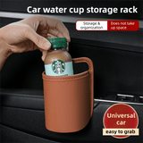 Darrahopens Auto Accessories > Auto Accessories Others > Automotive Decor Grey White Waterproof Leather Car Hanging Storage Organizer with Back Clip 20 x 14.5CM – Mutifunctional Car Trash Bin Cup Holder Phone Storage Pocket for Seat Back, Door & Center Console