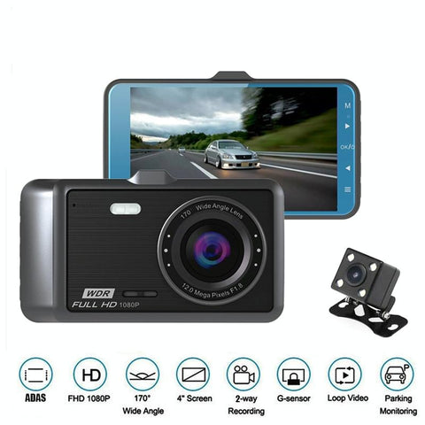 Darrahopens Auto Accessories > Auto Accessories Others > Automotive Decor Hd 1080P Dual Camera Car Recorder With 4 Ips Screen And 170 Degree Wide Angle