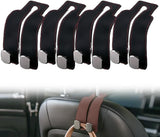 Darrahopens Auto Accessories > Auto Accessories Others > Automotive Decor Headrest Hook for Car Seat Headrest, 2026 Wallet & Bag Hook Cute Car Wallet Holder, Double Hook Leather Car Headrest Hook Seat Back Storage Bag for Travel (Black*4)