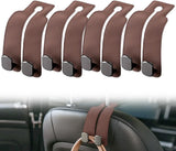 Darrahopens Auto Accessories > Auto Accessories Others > Automotive Decor Headrest Hook for Car Seat Headrest, 2026 Wallet & Bag Hook Cute Car Wallet Holder, Double Hook Leather Car Headrest Hook Seat Back Storage Bag for Travel (Brown*4)