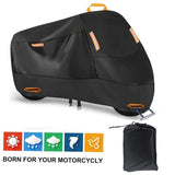 Darrahopens Auto Accessories > Auto Accessories Others > Automotive Decor Heavy Duty 212D Waterproof Motorcycle Cover - All Season Outdoor Protection with Lock Holes & Windproof Buckles(Size: 2XL)