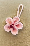 Darrahopens Auto Accessories > Auto Accessories Others > Automotive Decor Hibiscus Car Ornaments, Crochet Hawaiian Tropical Flower Bag Charms Decoration Car Mirror Beach Accessories (Pink)