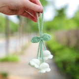 Darrahopens Auto Accessories > Auto Accessories Others > Automotive Decor Lily Flower Hand Knitted Car Mirror Suspension Accessories, Rearview Mirror Accessories Car Decoration for Men and Women