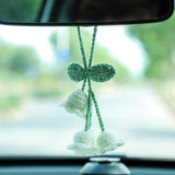 Darrahopens Auto Accessories > Auto Accessories Others > Automotive Decor Lily Flower Hand Knitted Car Mirror Suspension Accessories, Rearview Mirror Accessories Car Decoration for Men and Women