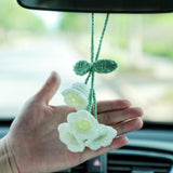 Darrahopens Auto Accessories > Auto Accessories Others > Automotive Decor Lily Flower Hand Knitted Car Mirror Suspension Accessories, Rearview Mirror Accessories Car Decoration for Men and Women