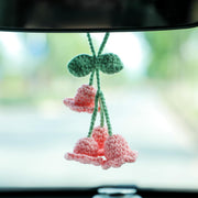 Darrahopens Auto Accessories > Auto Accessories Others > Automotive Decor Lily Flower Hand Knitted Car Mirror Suspension Accessories, Rearview Mirror Accessories Car Decoration for Men and Women（Pink）