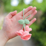 Darrahopens Auto Accessories > Auto Accessories Others > Automotive Decor Lily Flower Hand Knitted Car Mirror Suspension Accessories, Rearview Mirror Accessories Car Decoration for Men and Women（Pink）