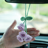 Darrahopens Auto Accessories > Auto Accessories Others > Automotive Decor Lily Flower Hand Knitted Car Mirror Suspension Accessories, Rearview Mirror Accessories Car Decoration for Men and Women（Purple）