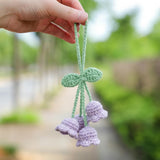Darrahopens Auto Accessories > Auto Accessories Others > Automotive Decor Lily Flower Hand Knitted Car Mirror Suspension Accessories, Rearview Mirror Accessories Car Decoration for Men and Women（Purple）