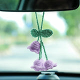Darrahopens Auto Accessories > Auto Accessories Others > Automotive Decor Lily Flower Hand Knitted Car Mirror Suspension Accessories, Rearview Mirror Accessories Car Decoration for Men and Women（Purple）