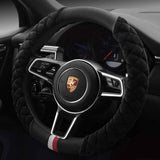 Luxury Fluffy Steering Wheel Cover for Men Women,Soft Warm Short Plush Steering Wheel Cover Black Fuzzy with Universal 14.5-15 Inch