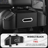 Darrahopens Auto Accessories > Auto Accessories Others > Automotive Decor Middle Black Multifunctional Car Seat Back Storage Boxand Trash Can – PVC Leather Vehicle Hanging Organizer with Tissue Box Holder, Cup Holder, Phone Stand and Dual Hooks for Tidy Daily Commuting & Road Trip In Australia - Darrahopens