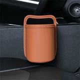 Darrahopens Auto Accessories > Auto Accessories Others > Automotive Decor Orange Waterproof Leather Car Hanging Storage Organizer with Back Clip 14.5 x 10.5CM – Mutifunctional Car Trash Bin Cup Holder Phone Storage Pocket for Seat Back, Door & Center Console