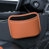 Darrahopens Auto Accessories > Auto Accessories Others > Automotive Decor Orange Waterproof Leather Car Hanging Storage Organizer with Back Clip 20 x 14.5CM – Mutifunctional Car Trash Bin Cup Holder Phone Storage Pocket for Seat Back, Door & Center Console