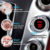 Pink Bow Car Accessories,Bow Tie Engine Start Button Ring,Bling Girly Silver Rhinestone Ring Start Stop Button Car Decor for Women,Ignition Ring Car Charm