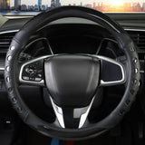 Darrahopens Auto Accessories > Auto Accessories Others > Automotive Decor PU Leather Car Steering Wheel Cover with Non-Slip Grip, Suitable for Both Men and Women, Universal Fits 14.5-15 Inch Cars, Trucks, SUVs (Black (Round), Medium (Standard) Size [14 1/2-15 Inches]) )