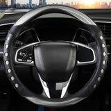 Darrahopens Auto Accessories > Auto Accessories Others > Automotive Decor PU Leather Car Steering Wheel Cover with Non-Slip Grip, Suitable for Both Men and Women, Universal Fits 14.5-15 Inch Cars, Trucks, SUVs (Grey (Round), Medium (Standard) Size [14 1/2-15 Inches])