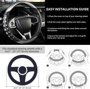 Darrahopens Auto Accessories > Auto Accessories Others > Automotive Decor PU Leather Car Steering Wheel Cover with Non-Slip Grip, Suitable for Both Men and Women, Universal Fits 14.5-15 Inch Cars, Trucks, SUVs (Grey (Round), Medium (Standard) Size [14 1/2-15 Inches])