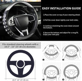 Darrahopens Auto Accessories > Auto Accessories Others > Automotive Decor PU Leather Car Steering Wheel Cover with Non-Slip Grip, Suitable for Both Men and Women, Universal Fits 14.5-15 Inch Cars, Trucks, SUVs (Grey (Round), Medium (Standard) Size [14 1/2-15 Inches])