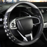Darrahopens Auto Accessories > Auto Accessories Others > Automotive Decor PU Leather Car Steering Wheel Cover with Non-Slip Grip, Suitable for Both Men and Women, Universal Fits 14.5-15 Inch Cars, Trucks, SUVs (Grey (Round), Medium (Standard) Size [14 1/2-15 Inches])