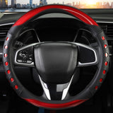 Darrahopens Auto Accessories > Auto Accessories Others > Automotive Decor PU Leather Car Steering Wheel Cover with Non-Slip Grip, Suitable for Both Men and Women, Universal Fits 14.5-15 Inch Cars, Trucks, SUVs (Red (Round), Medium (Standard) Size [14 1/2-15 Inches])