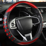 Darrahopens Auto Accessories > Auto Accessories Others > Automotive Decor PU Leather Car Steering Wheel Cover with Non-Slip Grip, Suitable for Both Men and Women, Universal Fits 14.5-15 Inch Cars, Trucks, SUVs (Red (Round), Medium (Standard) Size [14 1/2-15 Inches])