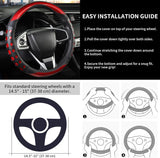 Darrahopens Auto Accessories > Auto Accessories Others > Automotive Decor PU Leather Car Steering Wheel Cover with Non-Slip Grip, Suitable for Both Men and Women, Universal Fits 14.5-15 Inch Cars, Trucks, SUVs (Red (Round), Medium (Standard) Size [14 1/2-15 Inches])