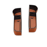 Darrahopens Auto Accessories > Auto Accessories Others > Automotive Decor PU Leather Seat Side Gap Storage Box with Phone and Bottle Holder for Car Interior - Brown
