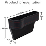 Darrahopens Auto Accessories > Auto Accessories Others > Automotive Decor PU Leather Seat Side Gap Storage Box with Phone and Bottle Holder for Car Interior - Brown