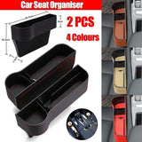 Darrahopens Auto Accessories > Auto Accessories Others > Automotive Decor PU Leather Seat Side Gap Storage Box with Phone and Bottle Holder for Car Interior - Yellow
