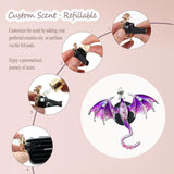 Darrahopens Auto Accessories > Auto Accessories Others > Automotive Decor Purple Dragon Car Accessory,1pcs Bling Wyvern Car Air Freshener Vent Clip,Cute Girly Refillable Air Freshener Diffuser,Dazzing Rhinestone Dashboard Decoration for Women