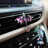 Purple Dragon Car Accessory,1pcs Bling Wyvern Car Air Freshener Vent Clip,Cute Girly Refillable Air Freshener Diffuser,Dazzing Rhinestone Dashboard Decoration for Women