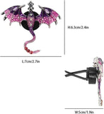 Purple Dragon Car Accessory,1pcs Bling Wyvern Car Air Freshener Vent Clip,Cute Girly Refillable Air Freshener Diffuser,Dazzing Rhinestone Dashboard Decoration for Women