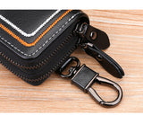 Darrahopens Auto Accessories > Auto Accessories Others > Automotive Decor Red Premium Genuine Leather Double Zipper Key Case - Car & House Key Organizer Pouch