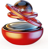 Darrahopens Auto Accessories > Auto Accessories Others > Automotive Decor Red Solar-Powered Rotating Car Air Freshener: Space-Themed Dashboard Decor with Ocean Scent & 16 Cologne Pads