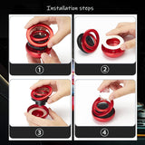 Darrahopens Auto Accessories > Auto Accessories Others > Automotive Decor Red Solar-Powered Rotating Car Air Freshener: Space-Themed Dashboard Decor with Ocean Scent & 16 Cologne Pads