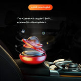 Darrahopens Auto Accessories > Auto Accessories Others > Automotive Decor Red Solar-Powered Rotating Car Air Freshener: Space-Themed Dashboard Decor with Ocean Scent & 16 Cologne Pads