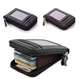 Darrahopens Auto Accessories > Auto Accessories Others > Automotive Decor Rfid Blocking Leather Wallet Anti-Theft Credit Card Holder Men Women Coin Purse - Red