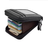 Darrahopens Auto Accessories > Auto Accessories Others > Automotive Decor Rfid Blocking Leather Wallet Anti-Theft Credit Card Holder Men Women Coin Purse - Red