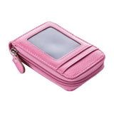 Darrahopens Auto Accessories > Auto Accessories Others > Automotive Decor Rfid Blocking Leather Wallet Anti-Theft Credit Card Holder Men Women Coin Purse - Red